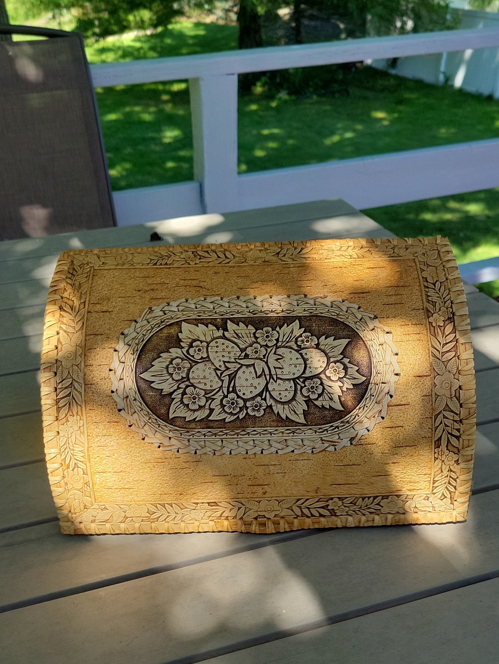 BIRCH BARK BREAD BOX.
